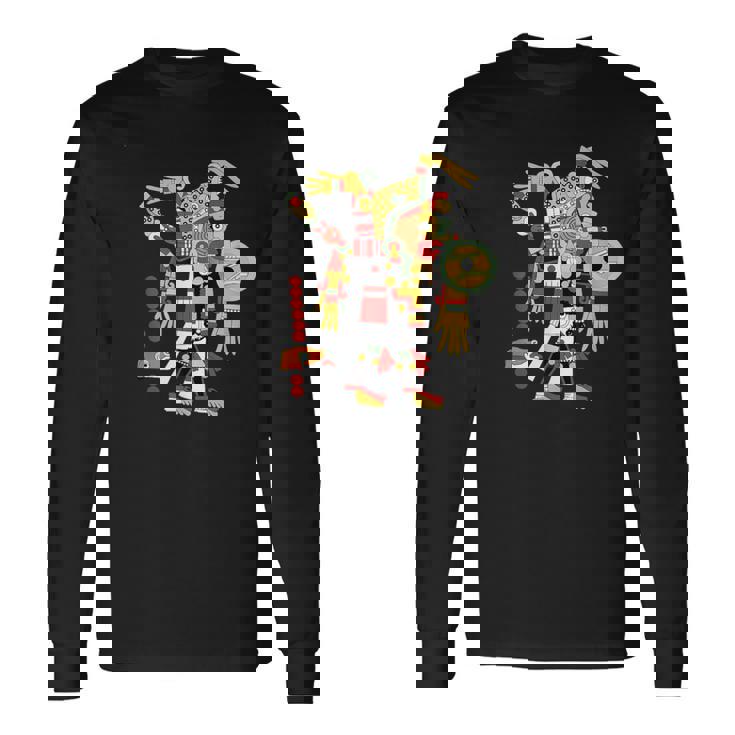 アステカ人、インカ人、メキシコの芸術彫刻マヤマヤン 長袖Tシャツ