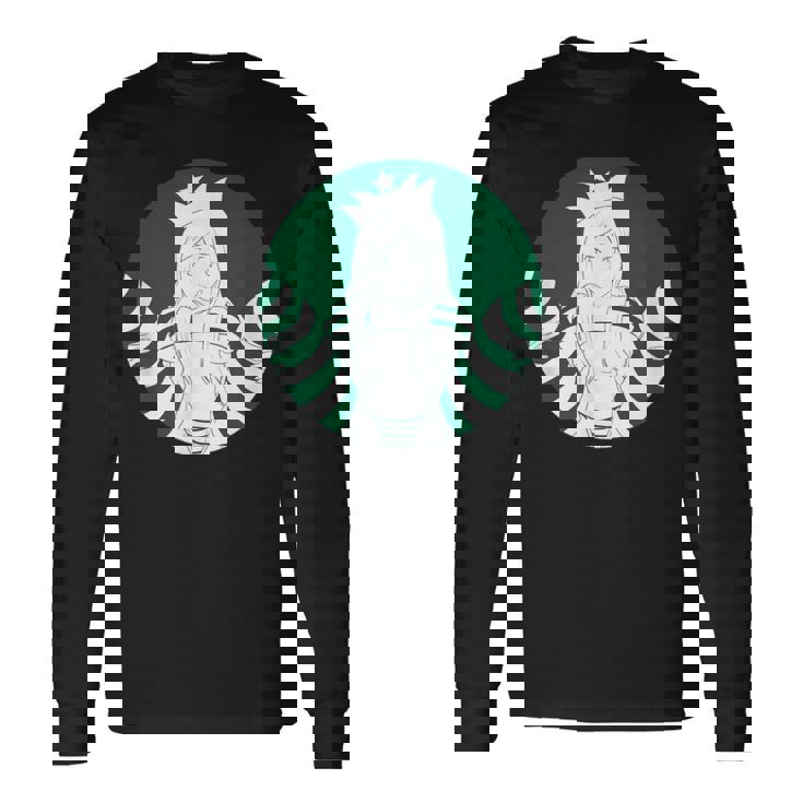 アニメスターセクシーセーラーグリーンマーメイドデザイン。 長袖Tシャツ