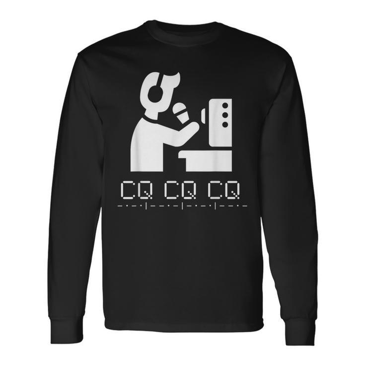 アマチュアハムvhfラジオ、Cq-「メイキングコンタクト」、モールス信号 長袖Tシャツ