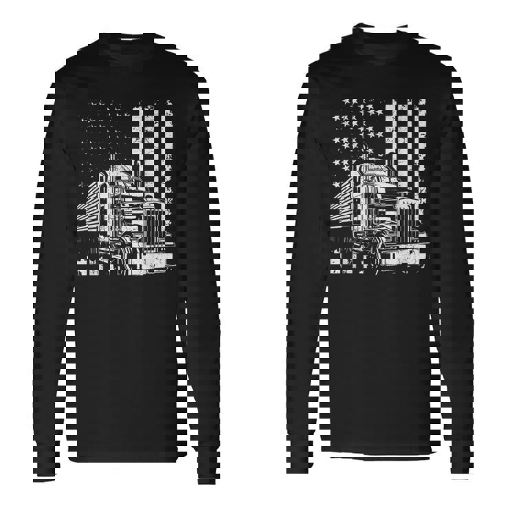 アメリカントラック フラッグusaアメリカトラッカー 長袖Tシャツ