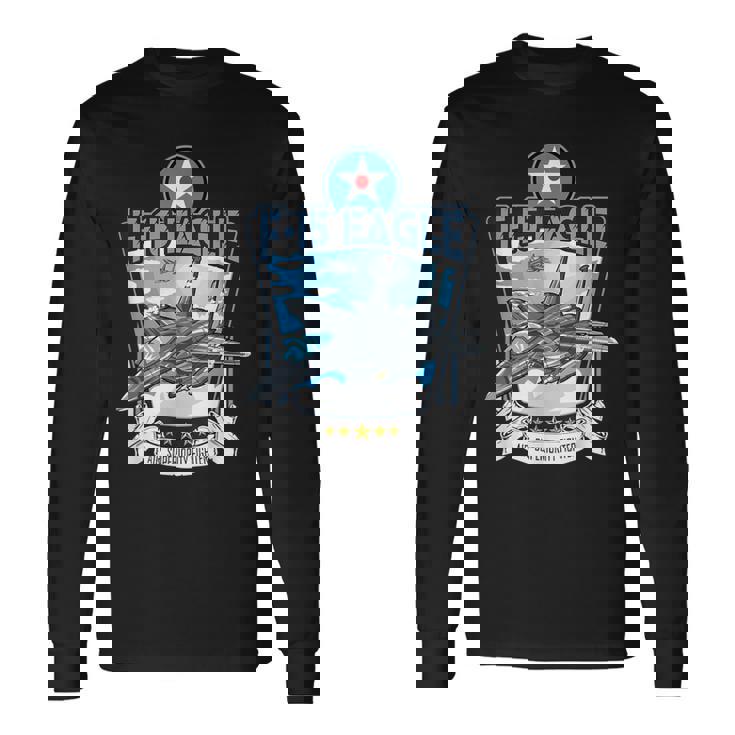 アメリカ空軍の航空機戦闘機f15イーグルのプレゼント 長袖Tシャツ