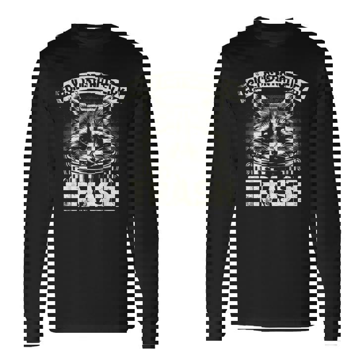 アライグマ ゴミに気を取られる アライグマ ゴミ男 長袖Tシャツ