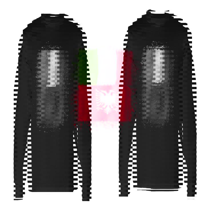 アルバニアのイタリアの愛-アルバニアとイタリア 長袖tシャツ 長袖Tシャツ