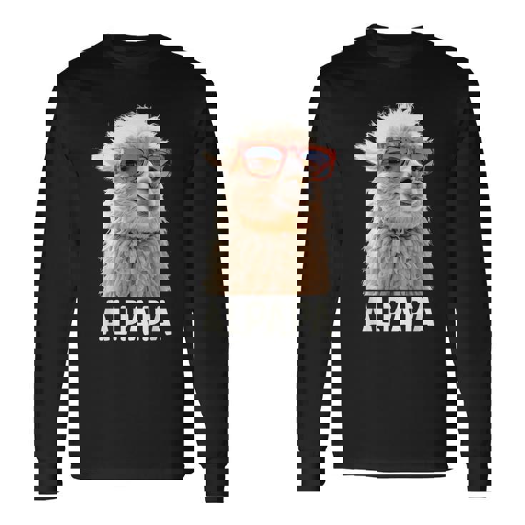 アルパカ・パパ・アルパパ・ラマ・パパ・アルパカ・パパ・ワーター・ワンダリングalpapa 長袖Tシャツ