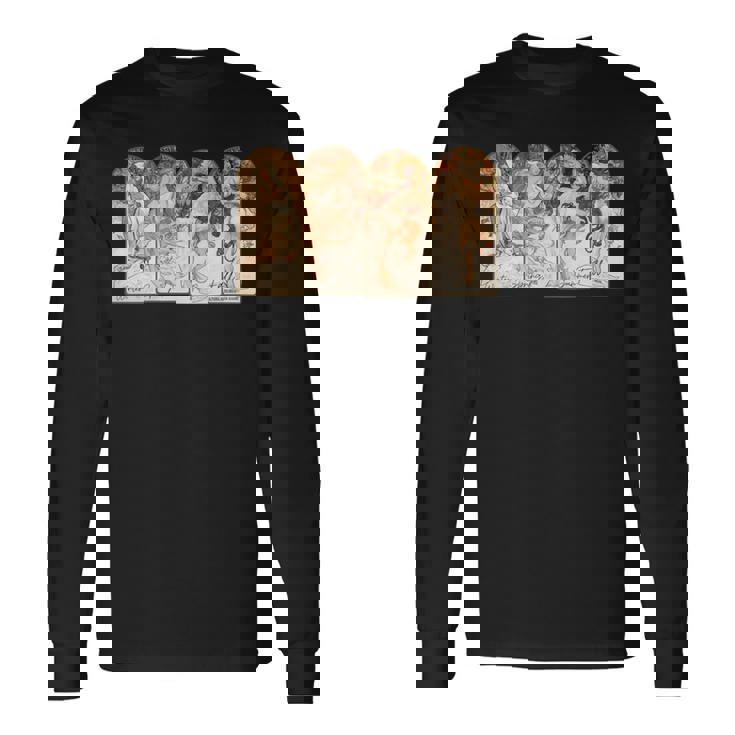 アルフォンス・マリア・ミュシャの季節 長袖tシャツ 長袖Tシャツ