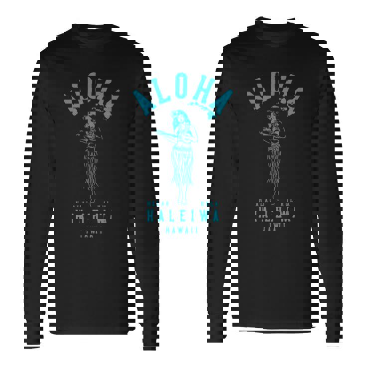 アロハ ウクレレ フラ ハラウ ハレイワ ハワイ 長袖Tシャツ