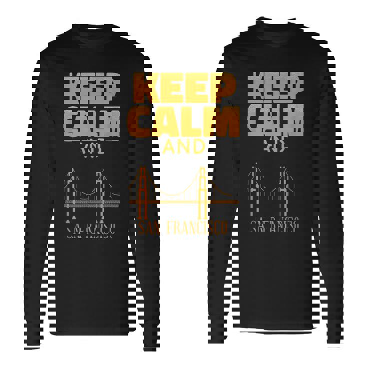 アーキテクチャ サンフランシスコ オーナメント ブリッジ かわいいサンフランシスコ 長袖Tシャツ