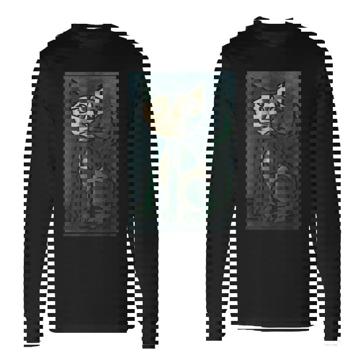 アート ピカソ 猫 長袖Tシャツ