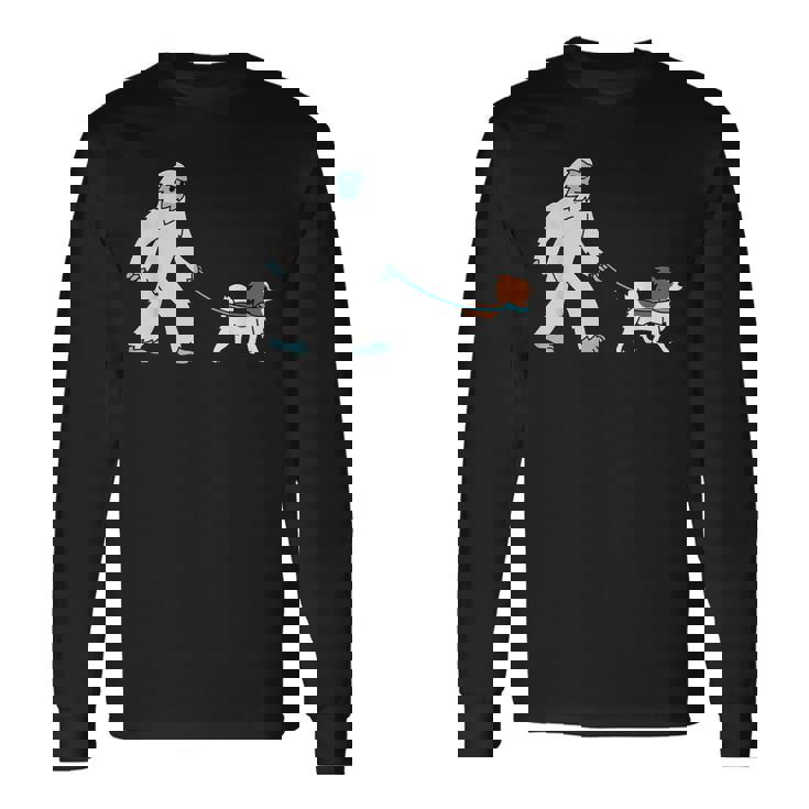 イエティウォーキングパピヨンクリプトゾロジー犬 長袖Tシャツ