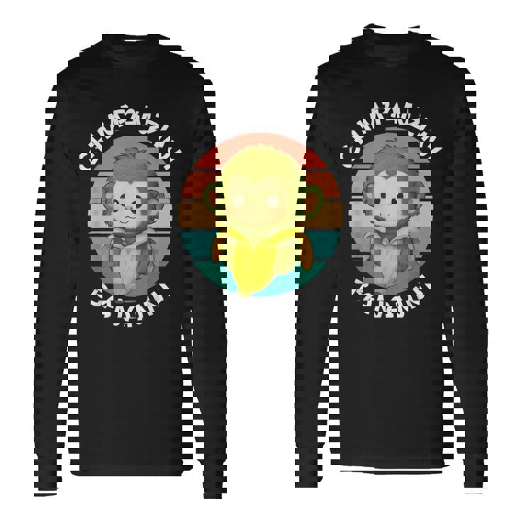 イタリア ブレイン ミーム チンパンジーニ バナニーニ レトロ サンセット キッズ 長袖Tシャツ