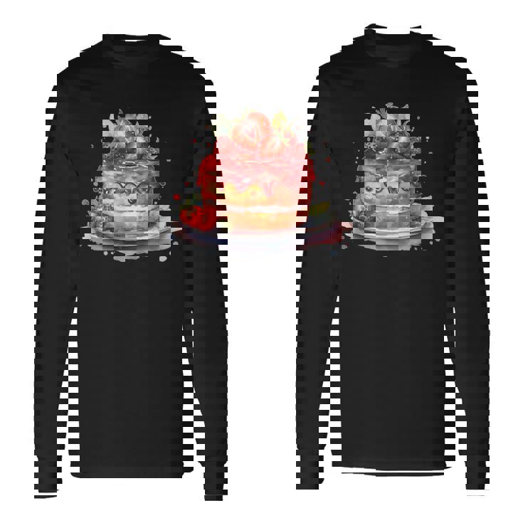 イチゴ サマーベーカリー キッチン パティシエ ストロベリーケーキ 長袖Tシャツ ギフトのアイデア