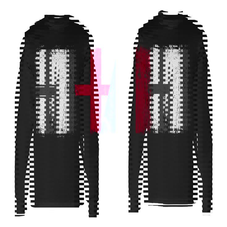 イングランド オランダ ハーフフラッグ イングリッシュ オランダ遺産 長袖tシャツ 長袖Tシャツ