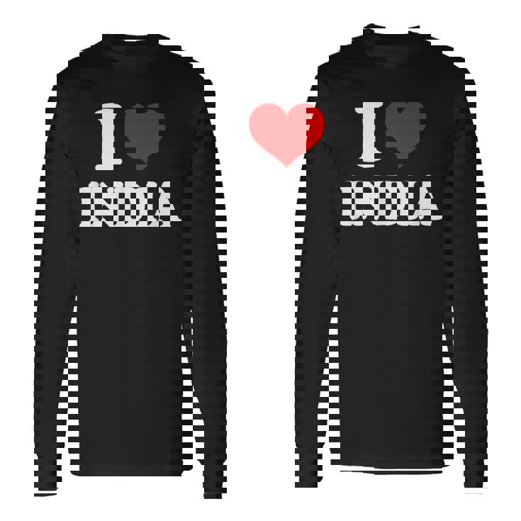 インド I Heart India I Love India 長袖Tシャツ