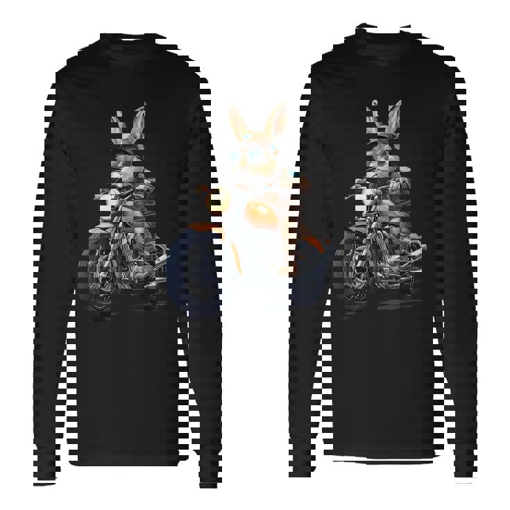 イースターデー バイク バニー ウサギ ヴィンテージ オートバイ 男の子 長袖Tシャツ