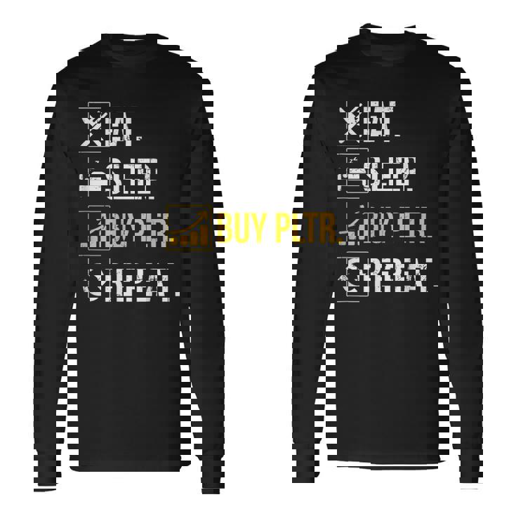 イートスリープインベストベスト Pltr購入パランティア投資。 長袖Tシャツ