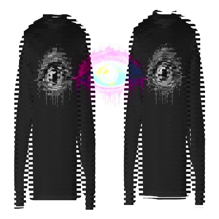 ウィアードコアアイボールドリームコアエステティックグランジエッジィトリッピー 長袖Tシャツ