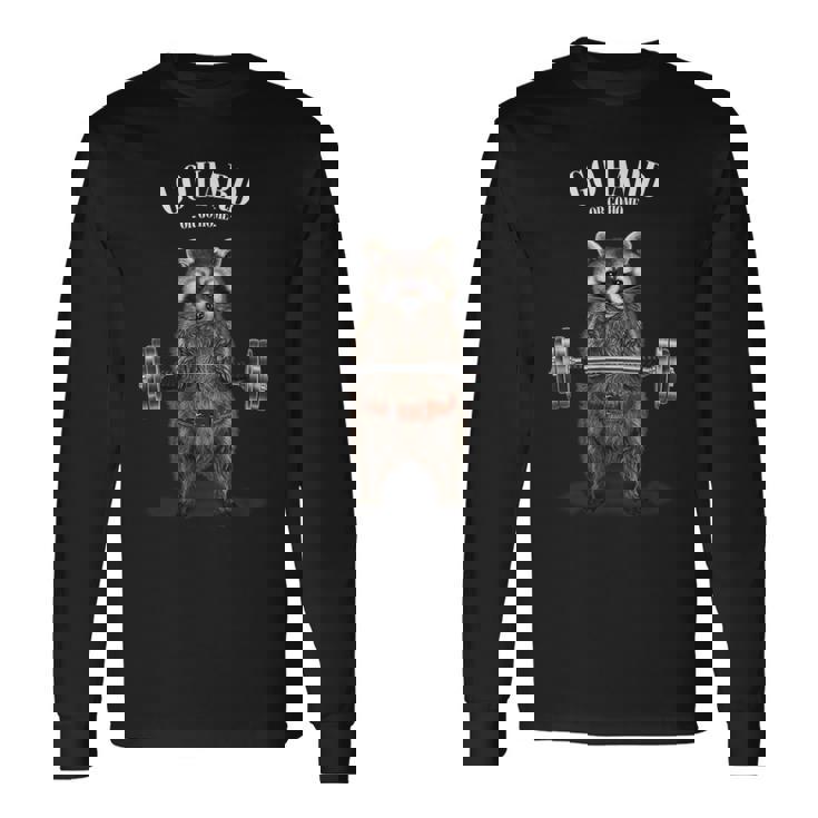 ウェイトリフティング 筋トレ バーベル やる気がないなら家に帰れ 狸 たぬき 長袖Tシャツ