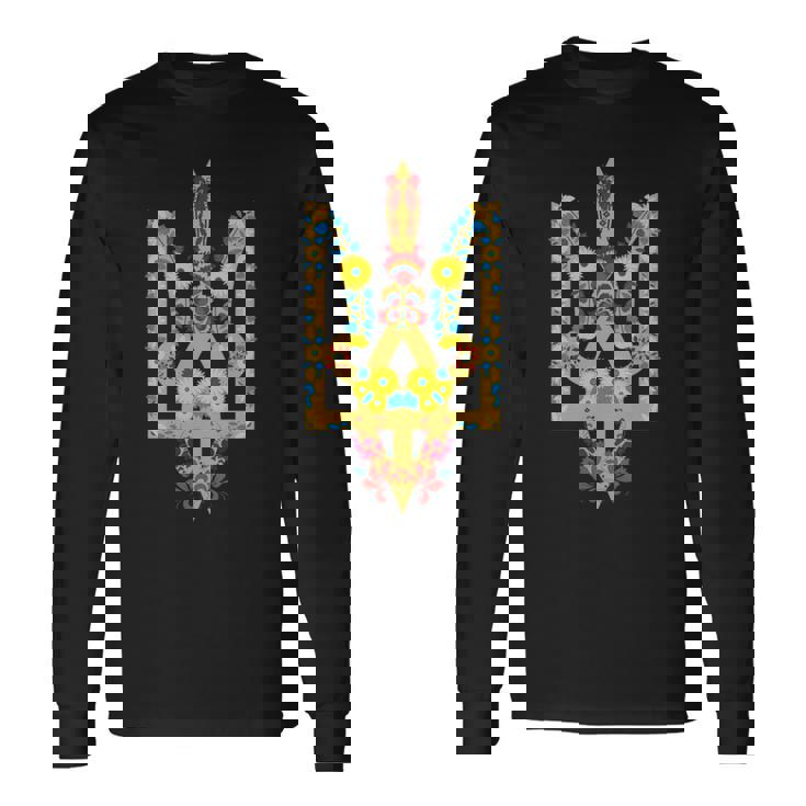 ウクライナ Trysub ヒマワリ レトロ フローラル ウクライナyshyvanka 長袖tシャツ 長袖Tシャツ