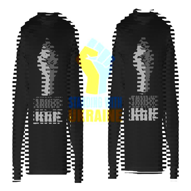 ウクライナを支援 ウクライナと共に立つ 長袖tシャツ 長袖Tシャツ ギフトのアイデア
