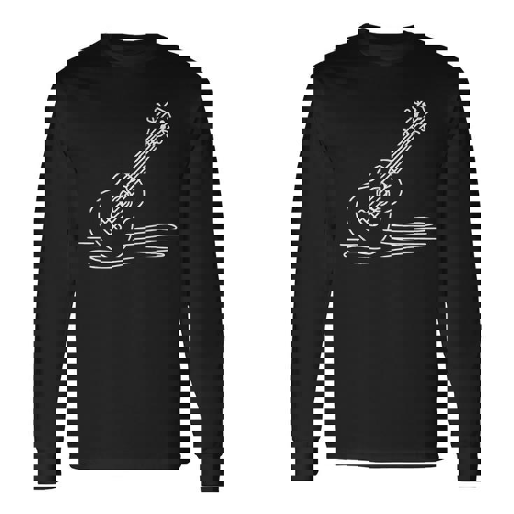 ウクレレ ラインアート ミュージシャン向け ウクレレ 長袖Tシャツ