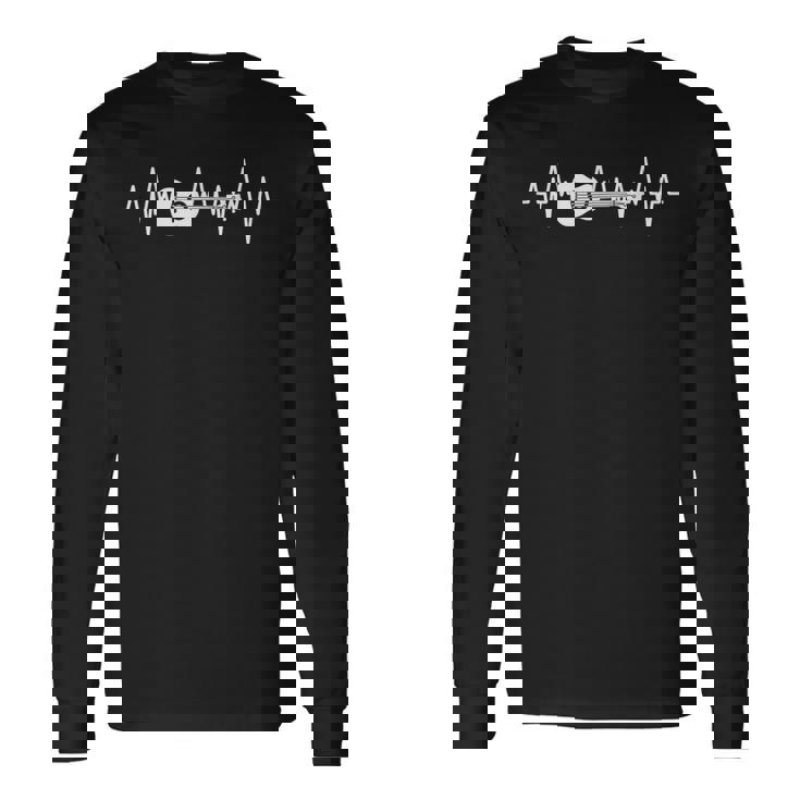 ウクレレ・ハートライン ウクレレ愛好家 長袖Tシャツ