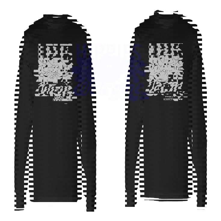 ウッドストック・ヒッピーズ・ウェルカム・スマイリング・フラワーズ 長袖tシャツ 長袖Tシャツ