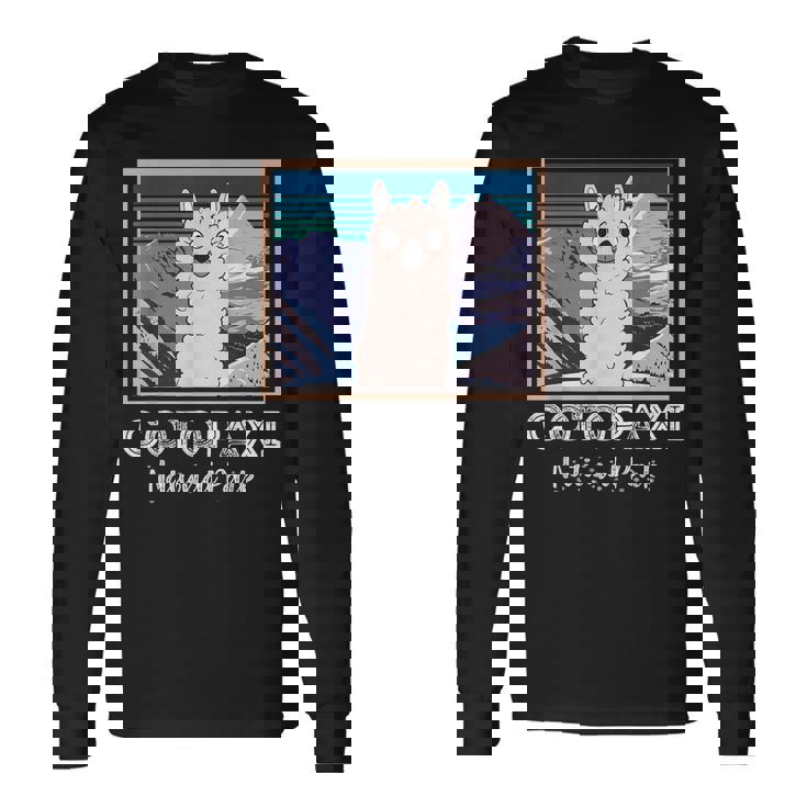 エクアドル山脈コトパクシ国立公園のかわいいラマ 長袖Tシャツ ギフトのアイデア