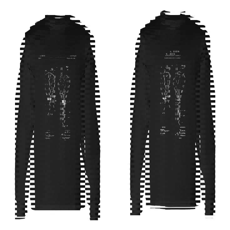 エジソン特許tシャツ-電気tシャツ 長袖Tシャツ ギフトのアイデア