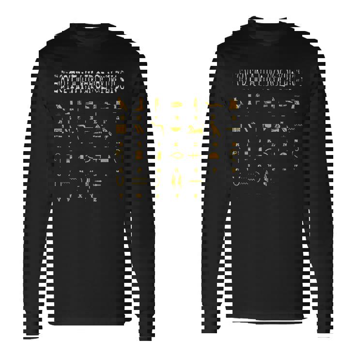 エジプトヒエログリフ I エジプト人 神 Ra Abc アルファベット 長袖Tシャツ