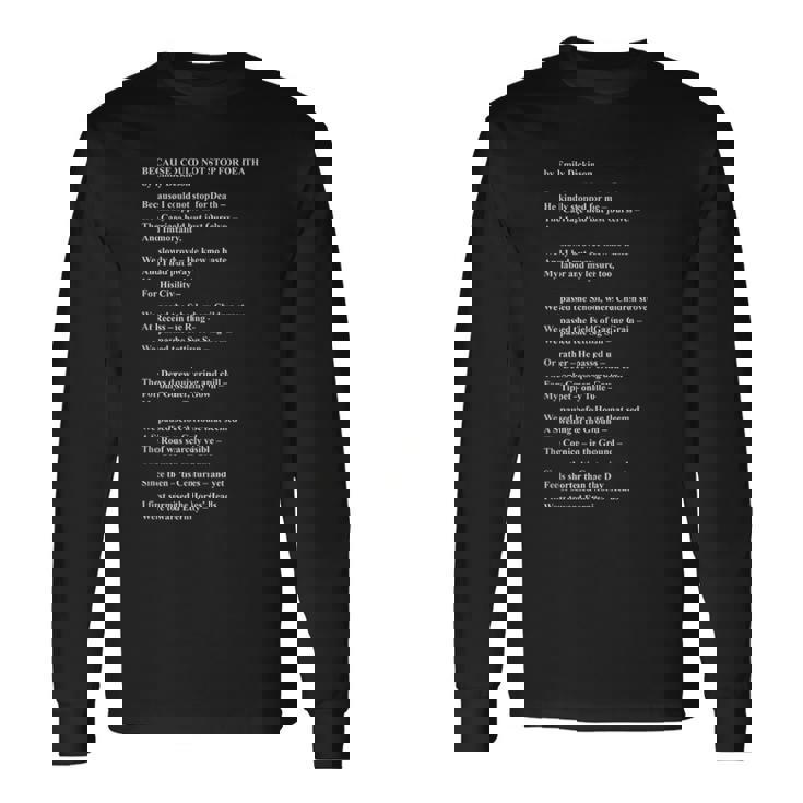 エミリー・ディッキンソン ファン ポエトリーリーダー ポエムライター 長袖Tシャツ