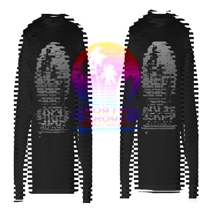 オアフ島ノースショア ハワイお土産サーフィンスタイル 長袖Tシャツ