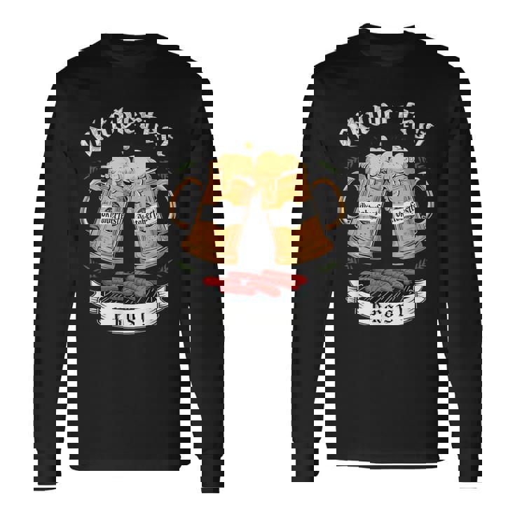 オクトーバーフェスト ビールとグリル ソーセージ 長袖Tシャツ