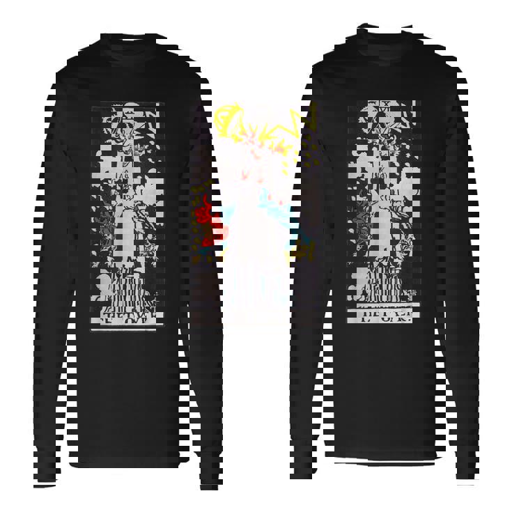 オリジナルのrider Waite Deckからのタワービンテージタロットカード 長袖Tシャツ