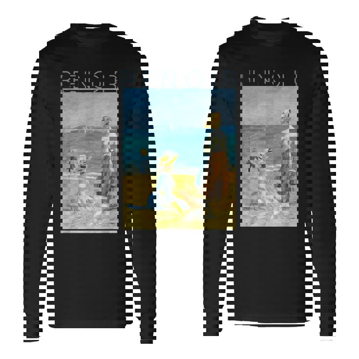 オーギュスト・ルノワール ビーチのフィギュア 長袖Tシャツ