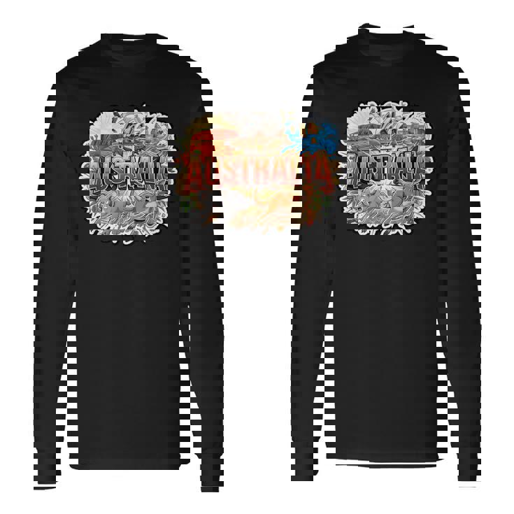 オーストラリアカンガルーコアラポインティングミーム オーストラリアのお土産 長袖Tシャツ