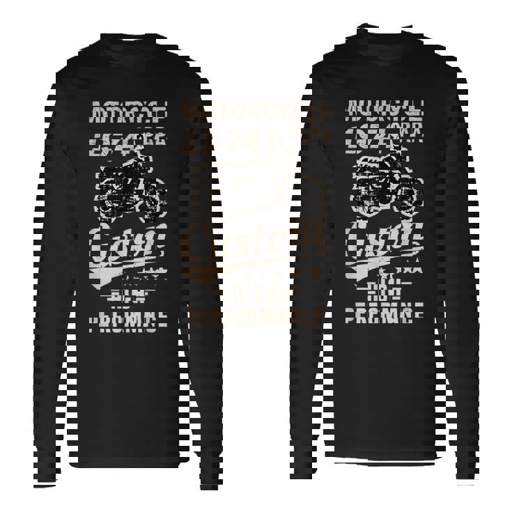 オートバイ バイク 2輪車 お父さん 祖父 1974年 生まれ 誕生日 ヴィンテージ 服 長袖Tシャツ ギフトのアイデア