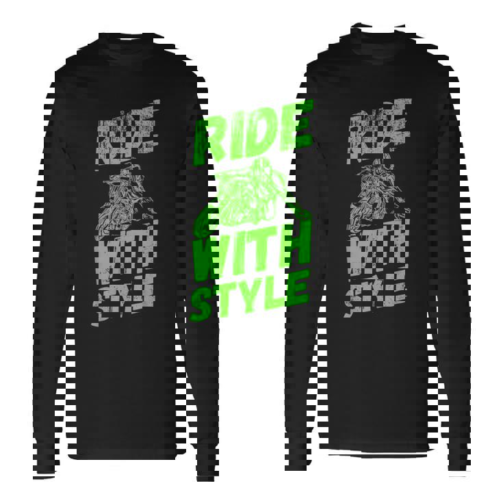 オートバイファンのためのスタイルヴィンテージ引用で乗る 長袖Tシャツ