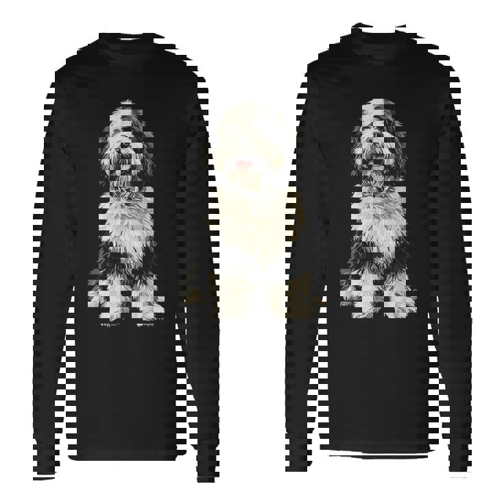 オールドイングリッシュシープドッグ 犬 ペット アートワーク オールドイングリッシュシープドッグ 長袖Tシャツ