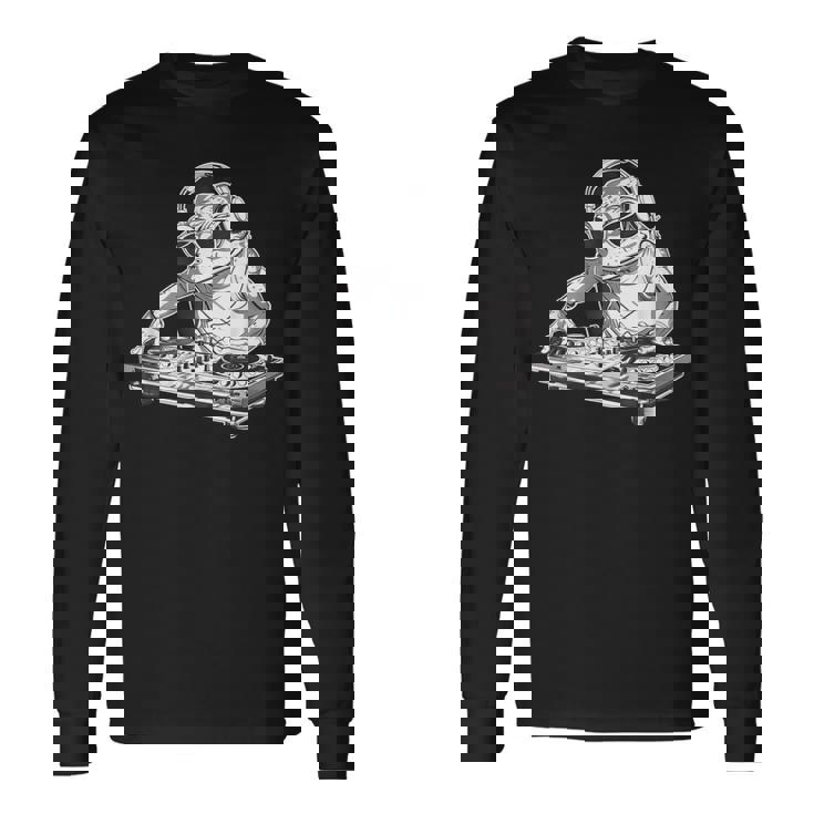 カエル 音楽 Dj 音楽プロデューサー ターンテーブル Dj カエル ビートメーカー 長袖Tシャツ
