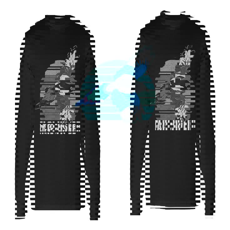 カササギ 鳥 動物 翼 バードウォッチング バーダー アウトドア 野鳥観察 長袖Tシャツ