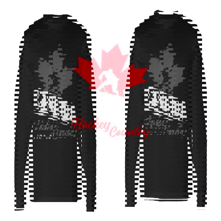 カナダホッケー メープルリーフ アイスホッケー選手 カナダ 長袖Tシャツ