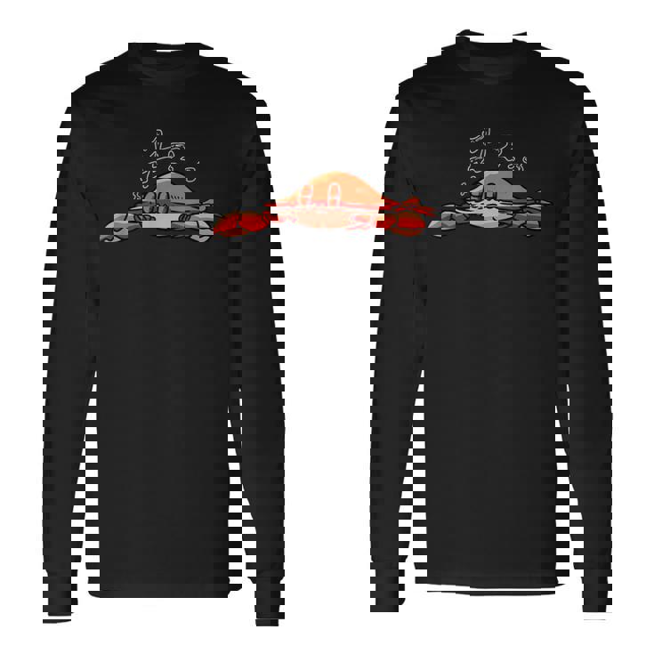 カニ寝シャツ 疲れたパジャマグラフィック 長袖Tシャツ