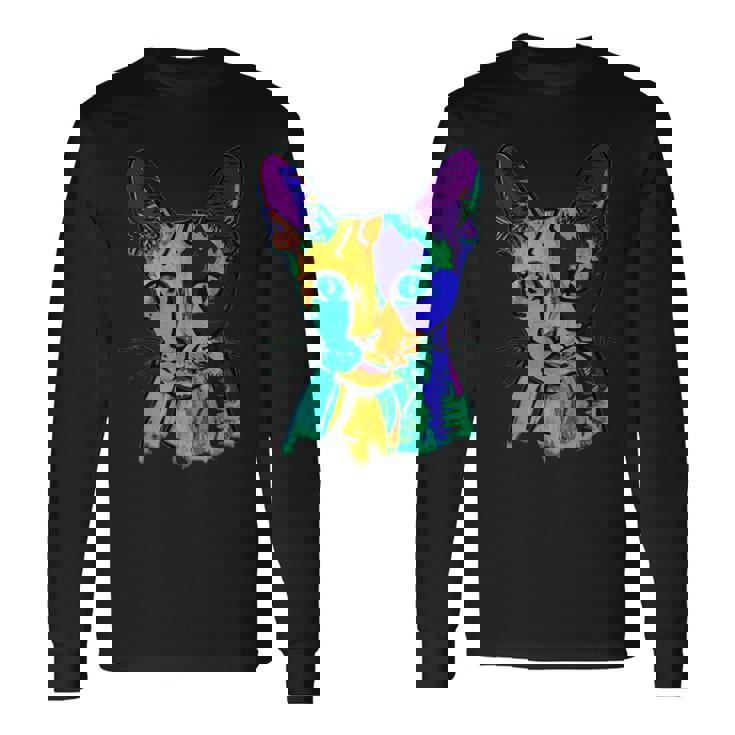 カラフルキャット 長袖Tシャツ