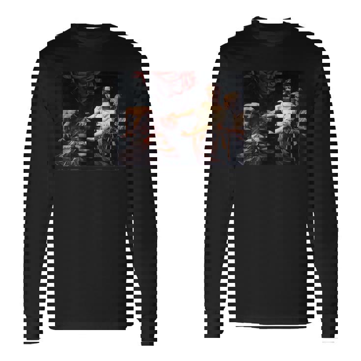 カラヴァッジョのジュディス・ホロフェルネス 長袖Tシャツ