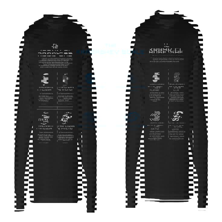 カルダシェフスケール科学エネルギー文明タイプ 長袖Tシャツ