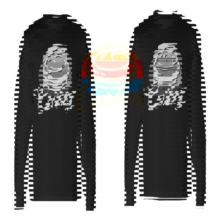 カーリング レトロ ヴィンテージ カーリングストーン 長袖Tシャツ