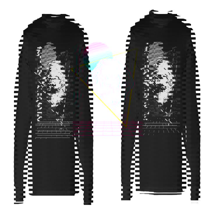 カール・マルクス 共産主義 共産主義 ヴェイパーウェーブ 美学 レトロ 80年代 長袖Tシャツ