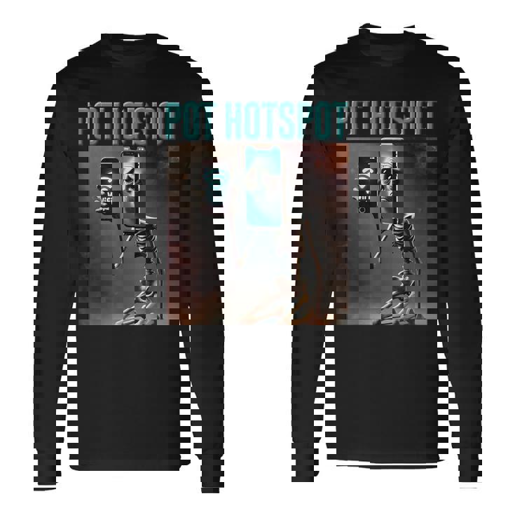 キッズ トレンド ミーム ブレイン ロート イタリアン ポット ホットスポット スケルトン 長袖Tシャツ