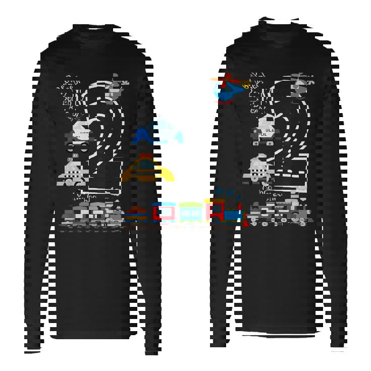 キッズトラック 電車 2歳の誕生日パーティー 幼児 2歳 誕生日 長袖Tシャツ