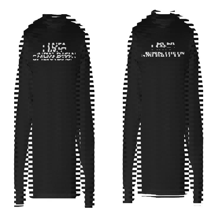 ギャンブル依存症です 長袖Tシャツ